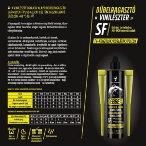 Debbex dűbelragasztó (vegyidűbel) - vinilészter SF - sötétszürke - Image 2