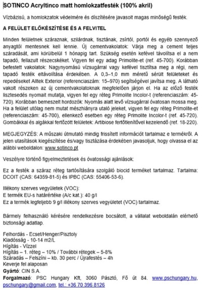 Sotinco Acryltinco matt homlokzatfesték - Image 2