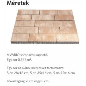 Berlin Vario térkő méret