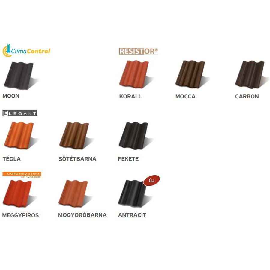 Terrán Synus cserép színek