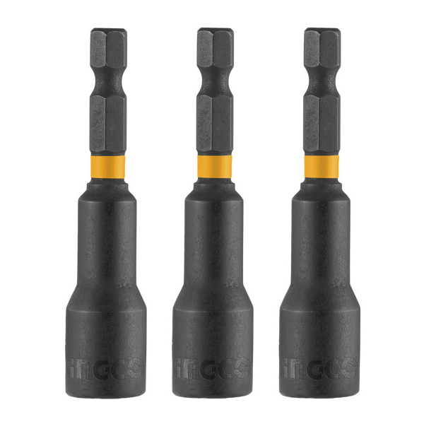 INGCO 3 darabos mágneses gépi csavarbehajtó fej 8 mm - Image 2